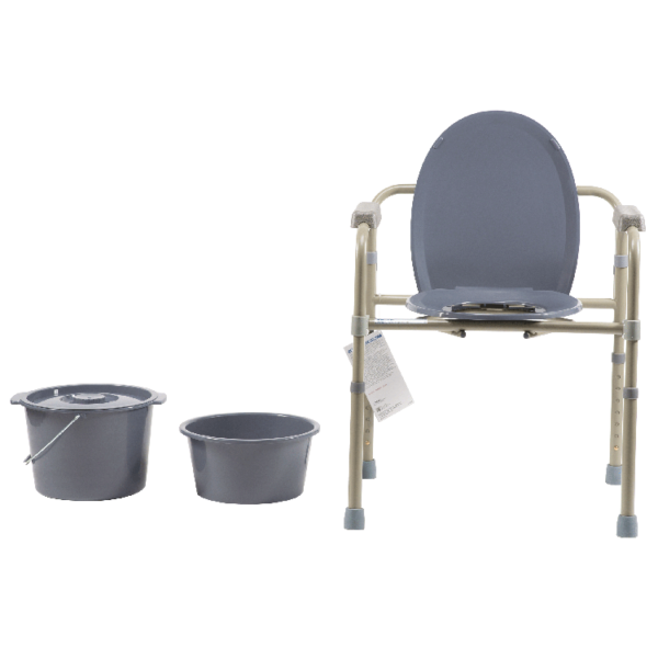 Elongated Folding Bedside Commode - Bulk Packed