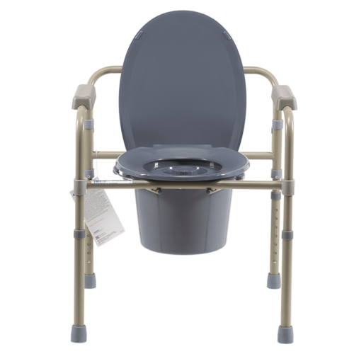 Elongated Folding Bedside Commode - Bulk Packed