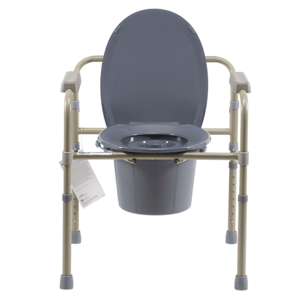 Elongated Folding Bedside Commode - Bulk Packed