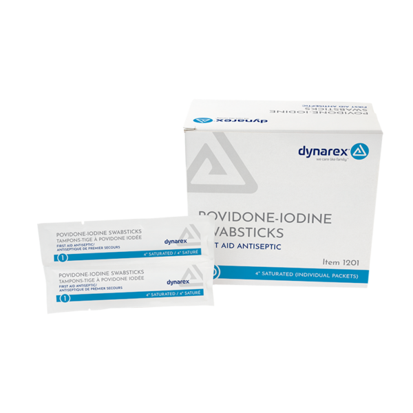 1201_povidone_iodine_swabstickss_box_and_packets Povidone Iodine Swabsticks
